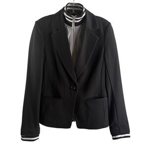 BY ANTHROPOLOGIE SIZE X-SMALL BLACK/GRAY 2PC-LOOK JACKET $148